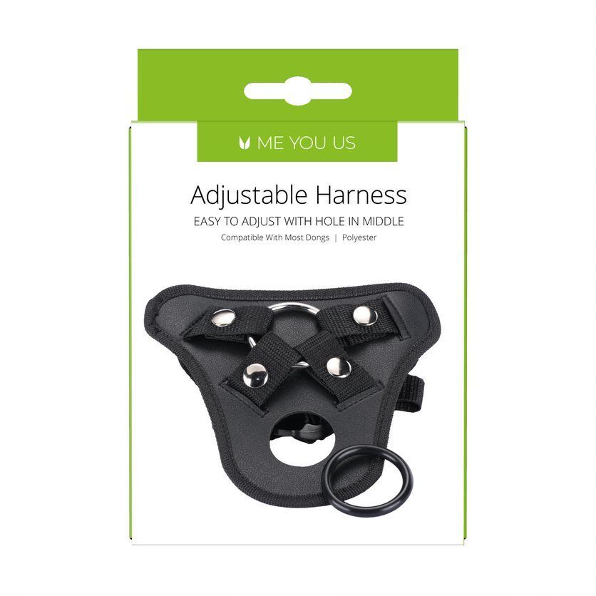 Me You Us Adjustable Harness Black|Side View|"secure fit - side view"