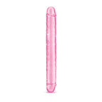 Me You Us Ultra Double Dildo 12 Inches Pink|Front View|"ultra design - front view"