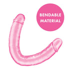 Me You Us Ultra Double Dildo 12 Inches Pink|Detail View|"surface detail - detail view"