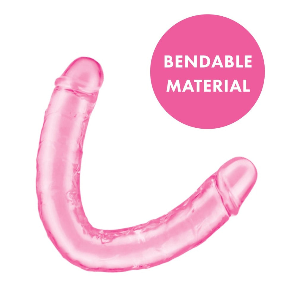 Me You Us Ultra Double Dildo 12 Inches Pink|Detail View|"surface detail - detail view"