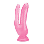 Me You Us Ultra Cock Double Dildo 8 Inch Pink|Front View|"ultra design - front view"