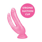 Me You Us Ultra Cock Double Dildo 8 Inch Pink|Back View|"quality build - back view"