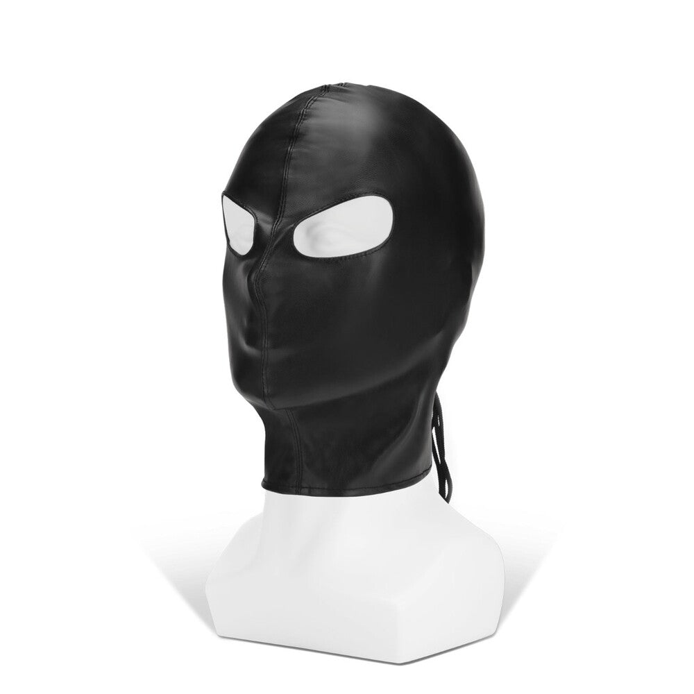 Me You Us PU Black Hood with Eyes|Front View|"pu hood design-front view adult toys direct"|