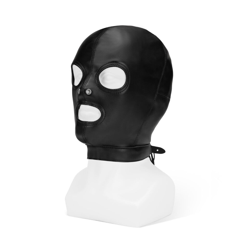 Me You Us Black Hood With Eyes Nose Mouth|Front View|"hood design-front view adult toys direct"|
