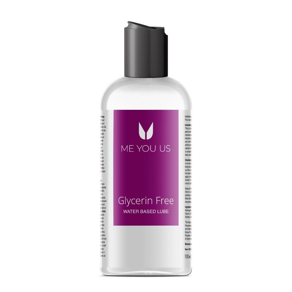 Me You Us Glycerin Free Water Based Lube 100ml|Front View|"glycerin free-front view adult toys direct"|