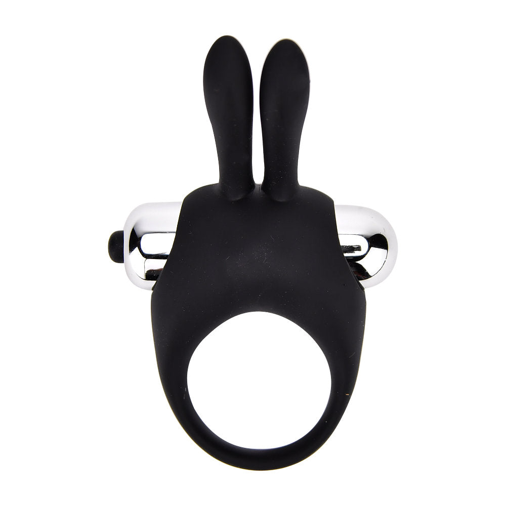 Loving Joy Silicone Vibrating Rabbit Cock Ring|Front View|"Silicone vibrating rabbit cock ring - front view"