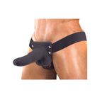 Erection Assistant Hollow Vibrating StrapOn 6 inch Black|Back View|"Erection Assistant Hollow Vibrating StrapOn 6 inch Black - back view"