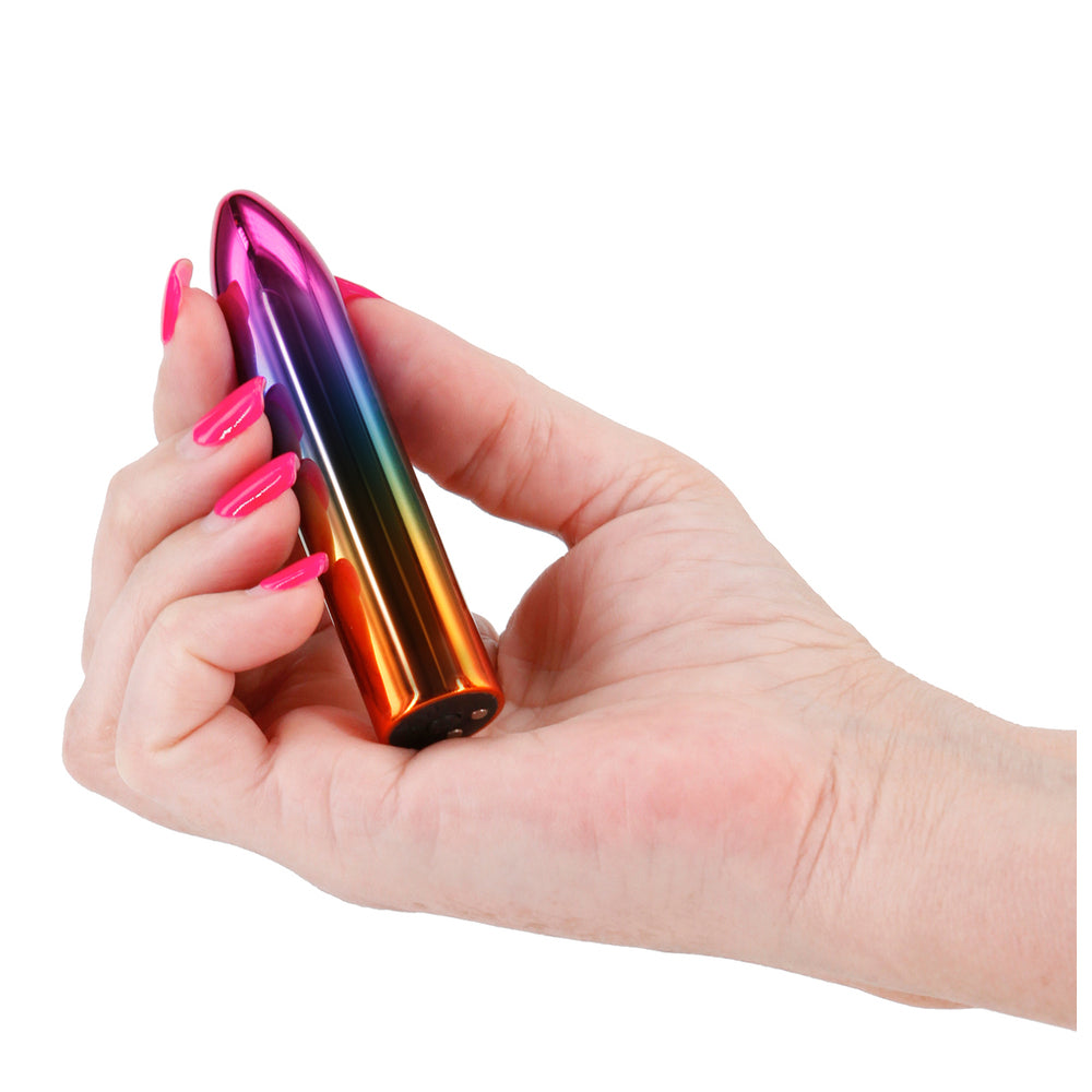Chroma-Rainbow-Rechargeable-Bullet|Side View|"metallic finish design-side view"