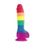 Colours Pride Edition 6 Inch Realistic Silicone Dildo With Balls|Front View|"pride design - front view"