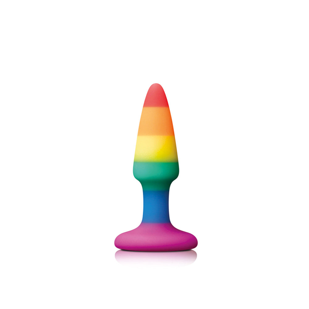 Pride Pleasure Plug Rainbow Mini|Front View|"rainbow mini plug-front view"|