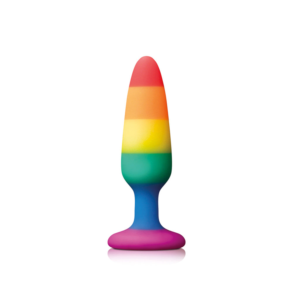 Pride Pleasure Plug Rainbow Small|Front View|"rainbow small plug-front view"|