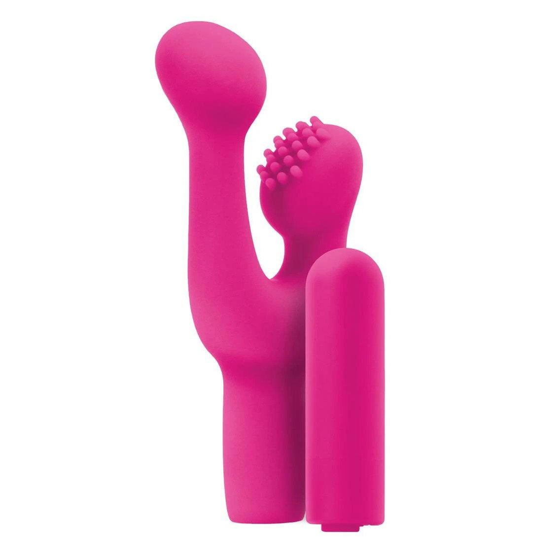 INYA Pink Finger Fun Rechargeable Clitoral Stimulator|Front View|"Pink finger stimulator - front view"