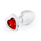 Crystal-Desires-Glass-Heart-Medium-Butt-Plug|Front View|"heart plug-front view"