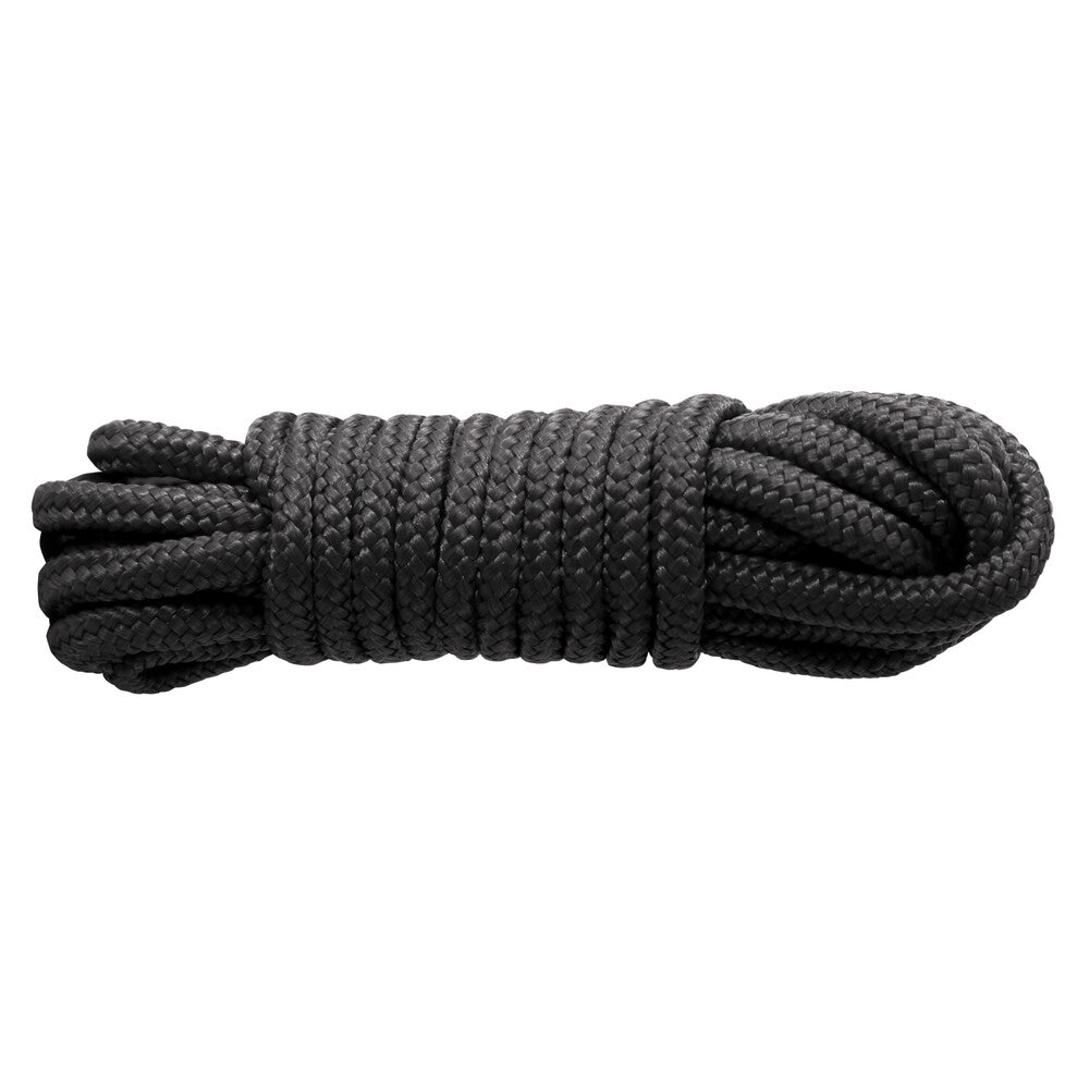 Sinful 25 Foot Nylon Rope Black|Front View|"black bondage rope 25ft-front view adult toys direct"|