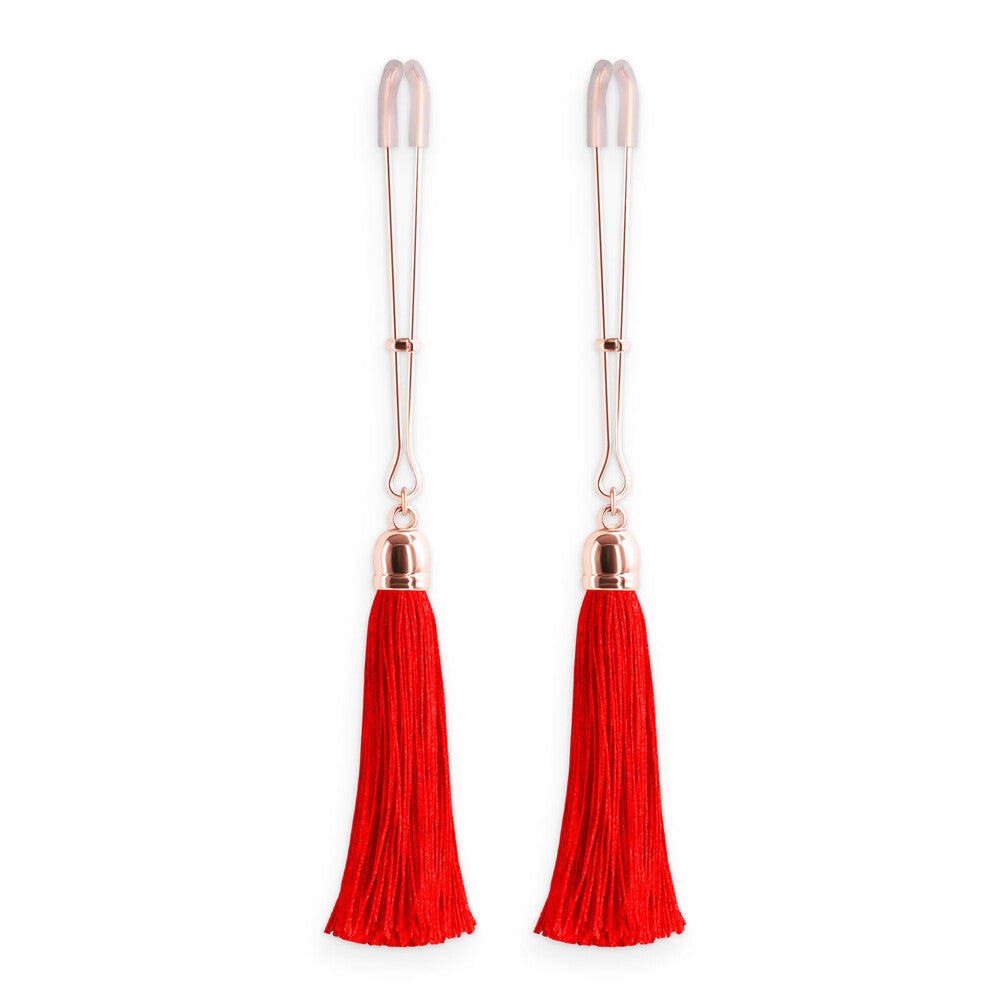 Bound-Nipple-Clamps-Red-Tassel|Front-View|"tassel-clamps-front-view"