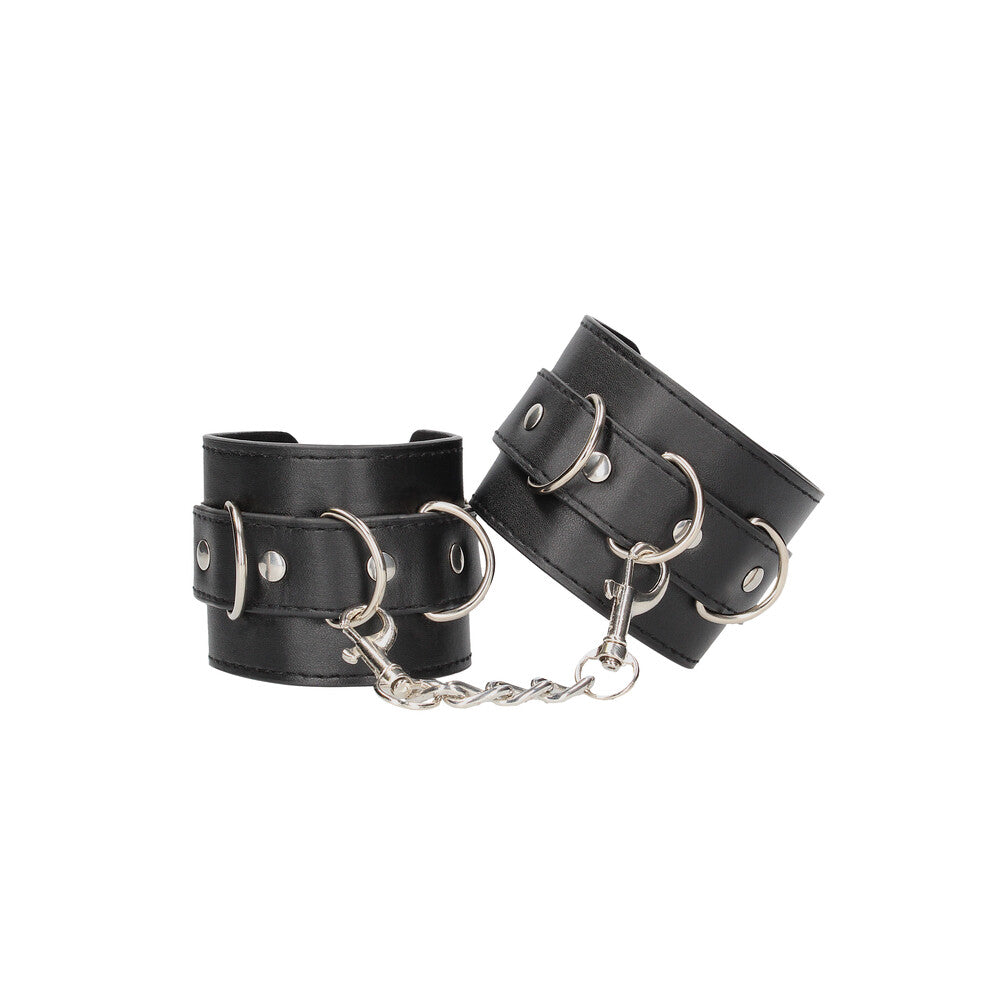 Ouch Leather Cuffs|Front View|"premium leather restraint cuffs-front view adult toys direct"|