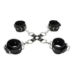 Shots Ouch Leather Hand And Leg Cuffs|Front View|"leather cuffs-front view"|