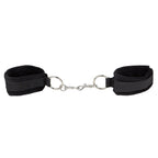 Ouch Velcro Black Cuffs For Hands And Ankles|Front View|"velcro restraint cuffs set black-front view adult toys direct"|