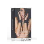 Ouch Velcro Black Cuffs For Hands And Ankles|Side View|"quick release cuff detail-side view adult toys direct"|