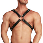 Ouch Adonis High Halter Harness|Front View|"premium halter harness system-front view adult toys direct"|