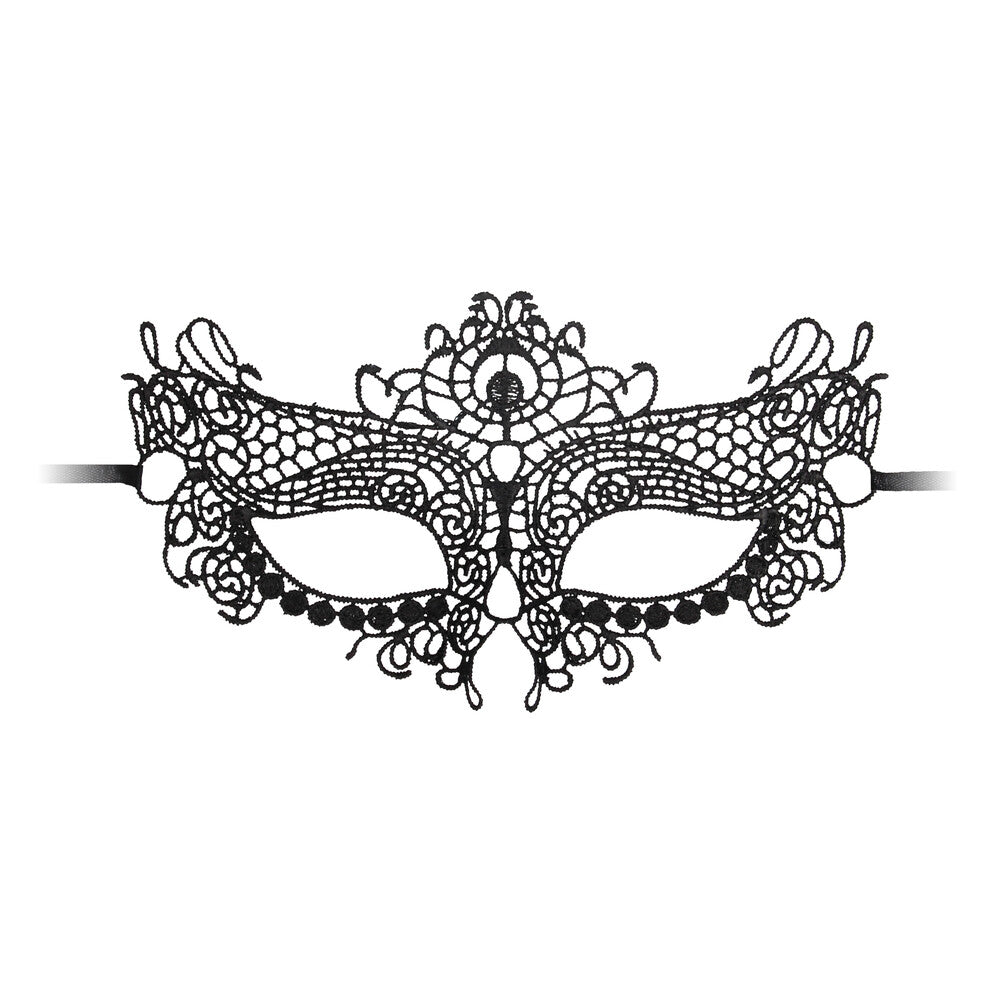 Ouch Queen Black Lace Mask|Front View|"queen lace design-front view adult toys direct"|