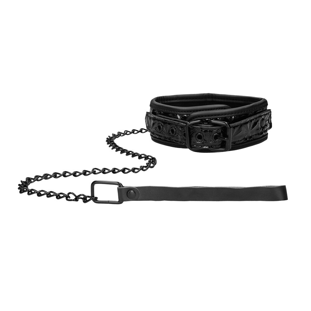 Ouch Luxury Collar With Leash|Front View|"luxury collar-front view"|