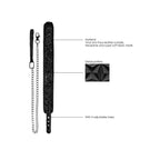 Ouch Luxury Collar With Leash|Side View|"collar details-side view"|