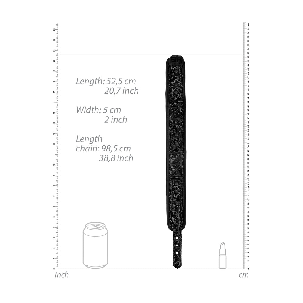 Ouch Luxury Collar With Leash|Detail View|"leash features-detail view"|