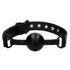 Ouch Breathable Luxury Black Ball Gag|Front View|"ball gag-front view"|