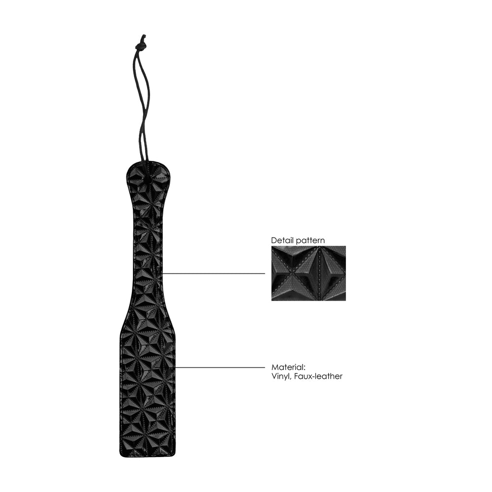 Ouch Black Luxury Paddle|Back View|"handle design-back view adult toys direct"|