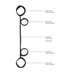 Ouch Spreader Bar With Hand And Ankle Cuffs|Side View|"spreader bar detail-side view adult toys direct"|