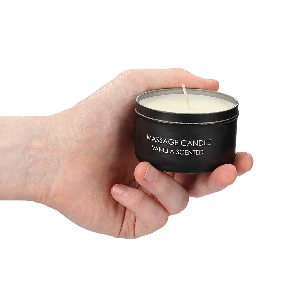 Ouch-Massage-Candle-Vanilla-Scented-100g|Side-View|"vanilla-candle-side-view"