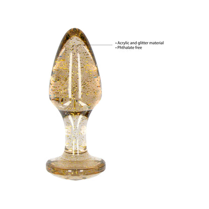 Ouch-Golden-Glitter-Acrylic-Butt-Plug-Set|Side View|"set components-side view"