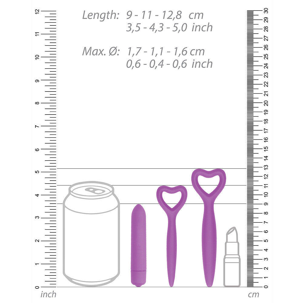 Ouch-Silicone-Vaginal-Dilator-Set-Purple|Detail View|"comfort features-detail view"