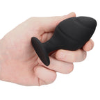 Ouch-Silicone-Swirled-Butt-Plug-Set-Black|Side View|"set components-side view"