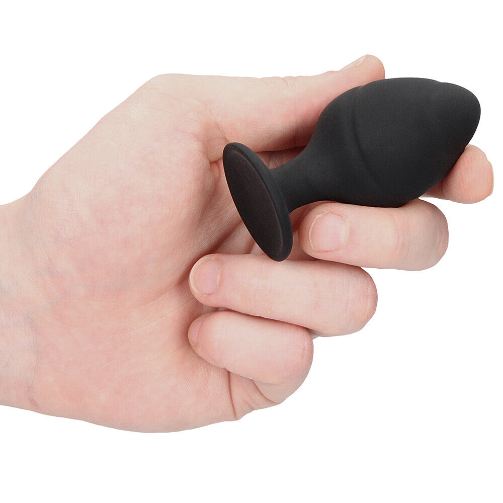 Ouch-Silicone-Swirled-Butt-Plug-Set-Black|Detail View|"product features-detail view"