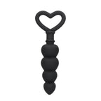 Ouch Silicone Anal Love Beads Black|Front View|"black love beads-front view"|