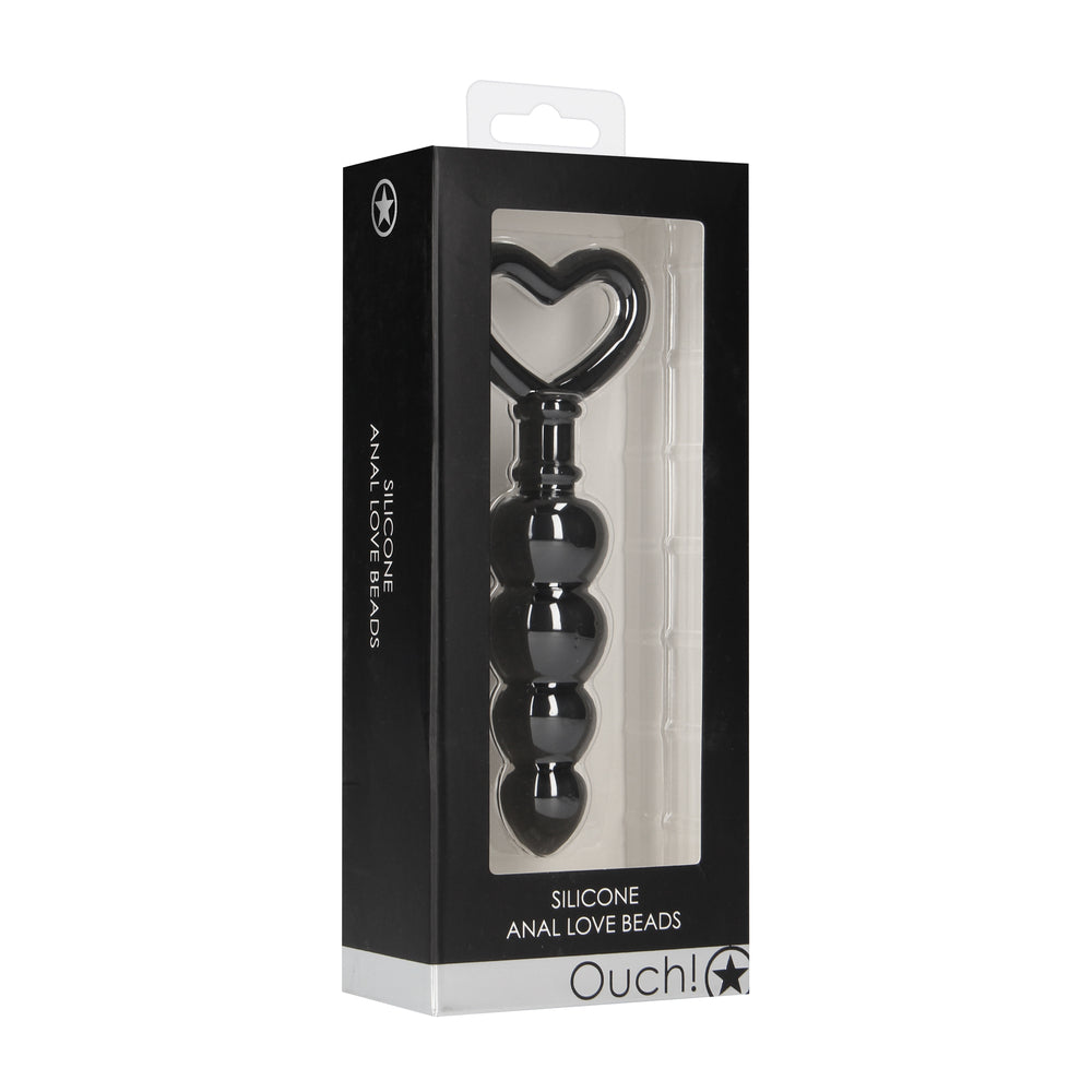 Ouch Silicone Anal Love Beads Black|Set View|"complete love beads set-set view"|