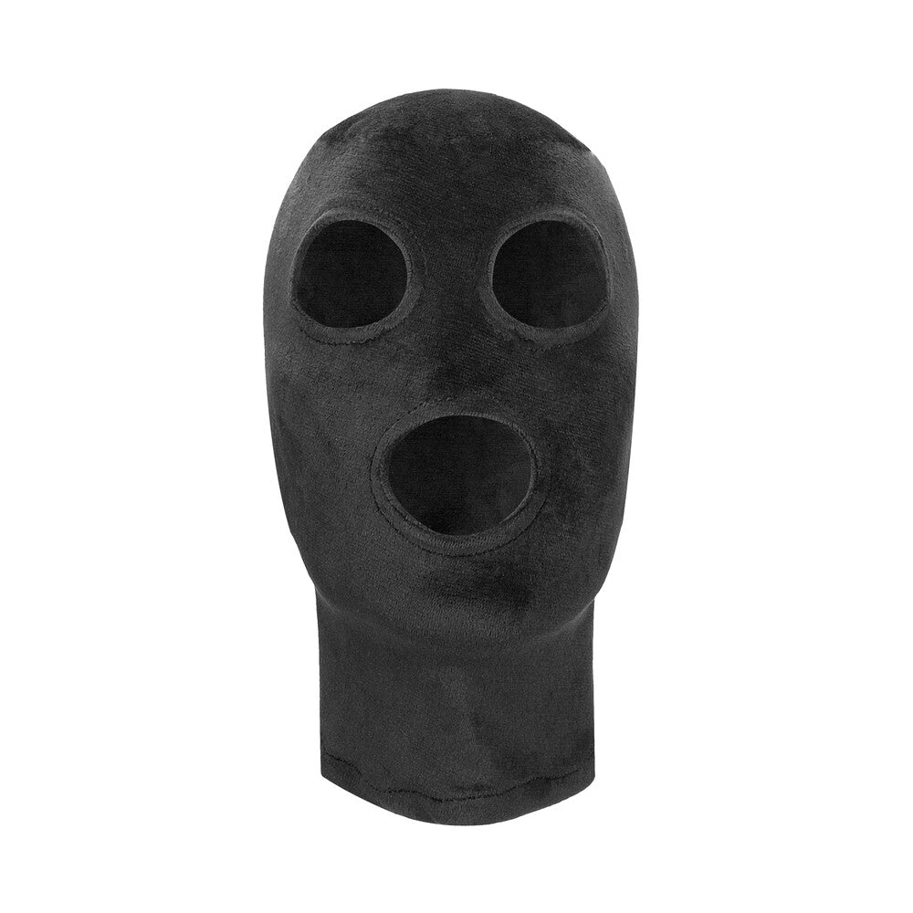Ouch Velvet Mask With Eye And Mouth Opening|Front View|"velvet open mask-front view adult toys direct"|