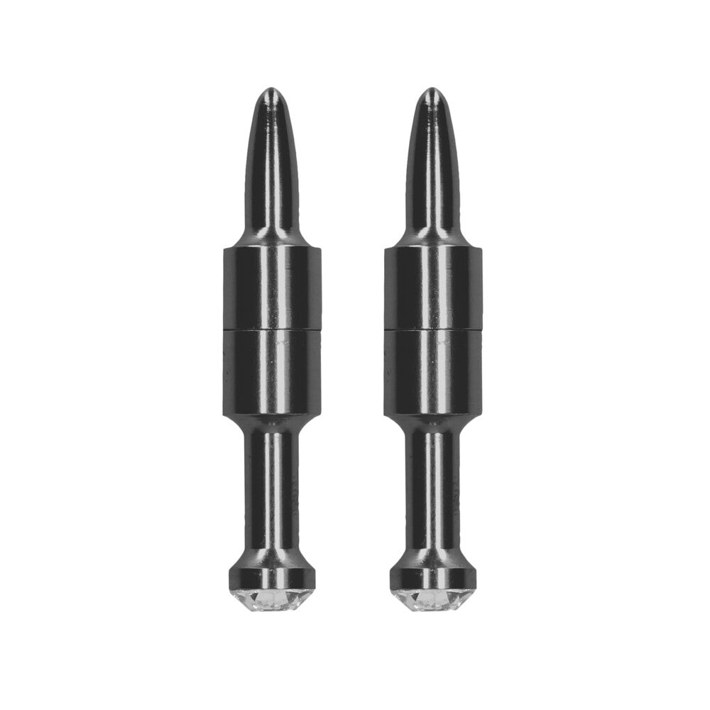Ouch Magnetic Nipple Clamps Diamond Pin Grey|Front View|"nipple clamps-front view"|