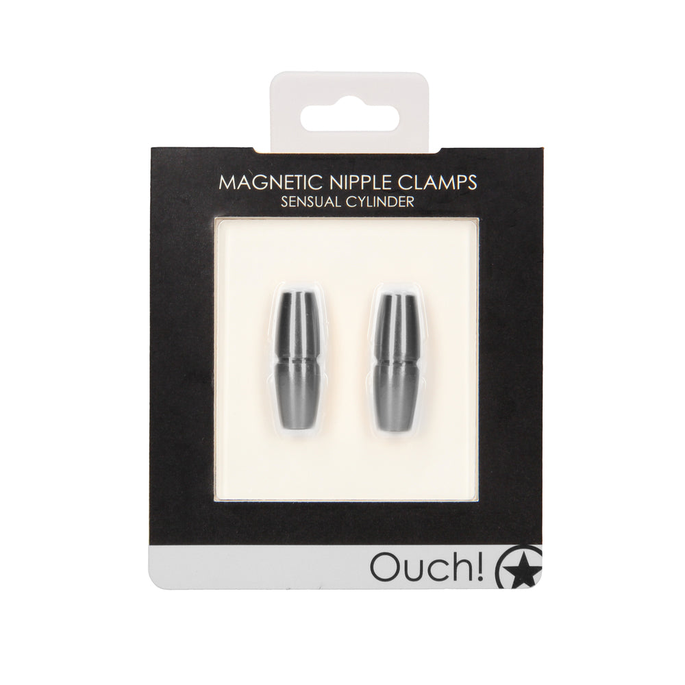 Ouch Magnetic Sensual Cylinder Nipple Clamps|Side View|"clamp details-side view"|