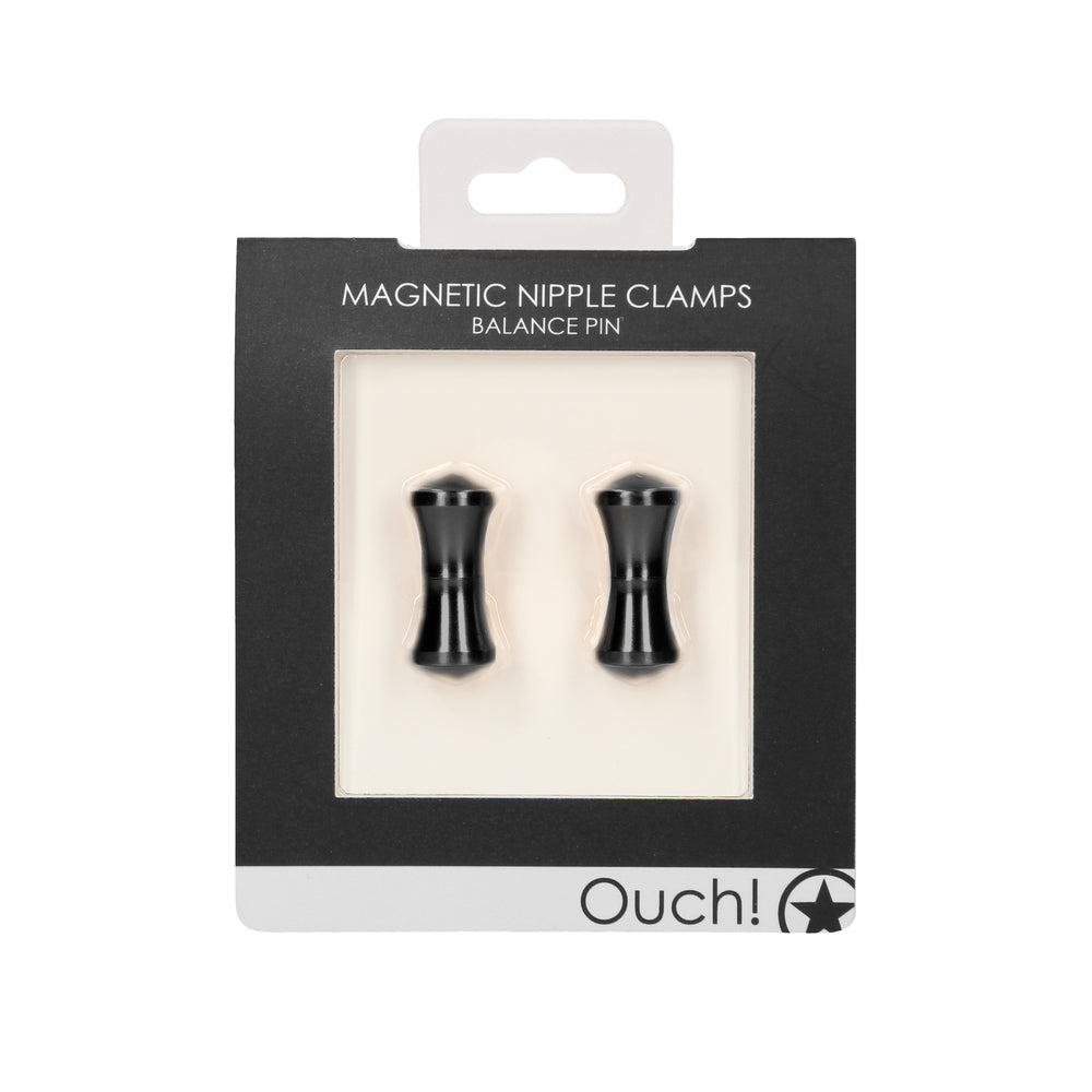 Ouch Magnetic Nipple Clamps Balance Pin Black|Side View|"pin details-side view"|