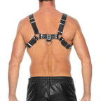 Ouch-Chest-Bulldog-Harness-Black-Large-to-Xlarge|Side-View|"adjustable-harness-side-view"