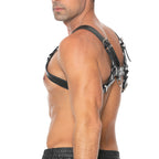 Ouch-Chest-Bulldog-Harness-Black-Large-to-Xlarge|Back-View|"bulldog-harness-back-view"