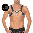 Ouch-Chest-Bulldog-Harness-Blue-Small-to-Medium|Front-View|"blue-chest-harness-front-view"