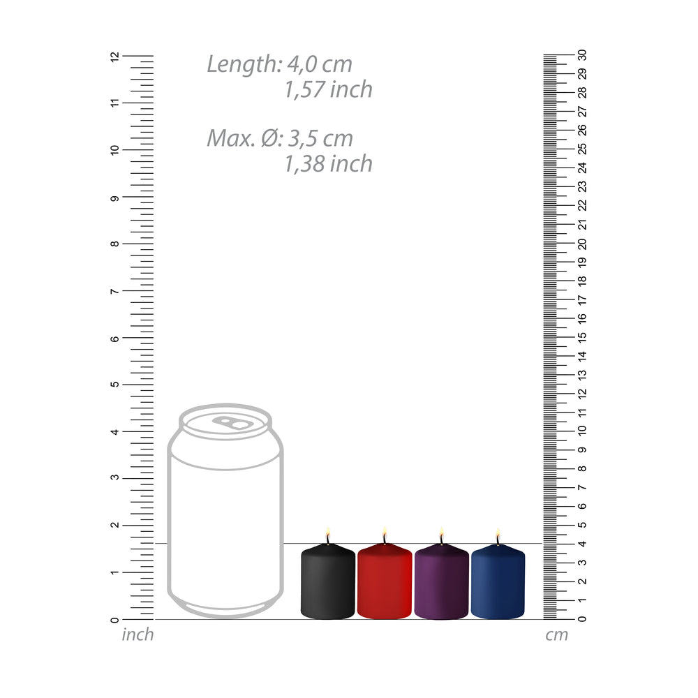 Ouch-4-Pack-Of-Mixed-Scented-Tease-Candles|Side-View|"candle-pack-side-view"