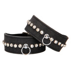 Ouch Diamond Studded Ankle Cuffs|Front View|"luxury studded ankle restraints-front view adult toys direct"|