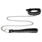 Ouch Diamond Studded Collar With Leash|Front View|"studded collar-front view"|