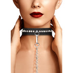 Ouch Diamond Studded Collar With Leash|Set View|"complete set-set view"|