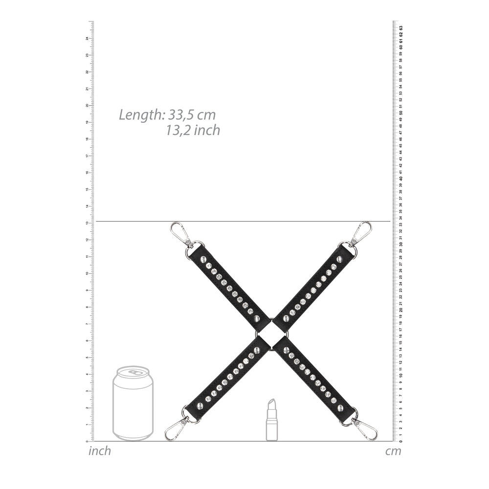 Ouch Diamond Studded Hogtie Connector|Side View|"connector detail studded-side view adult toys direct"|